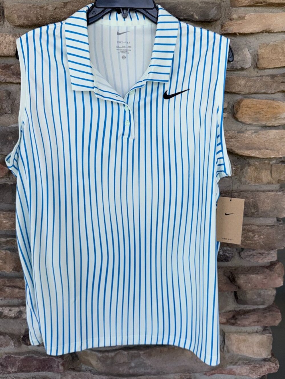Nike Victory Women's Dri-FIT Sleeveless Golf Polo Size XXL Blue Barely Green NWT